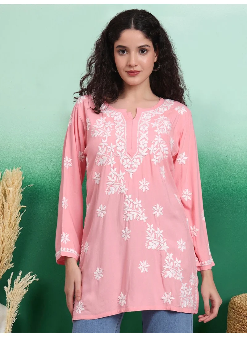 Alaya Women Chikankari Hand Embroidered Modal Kurti -AL4071