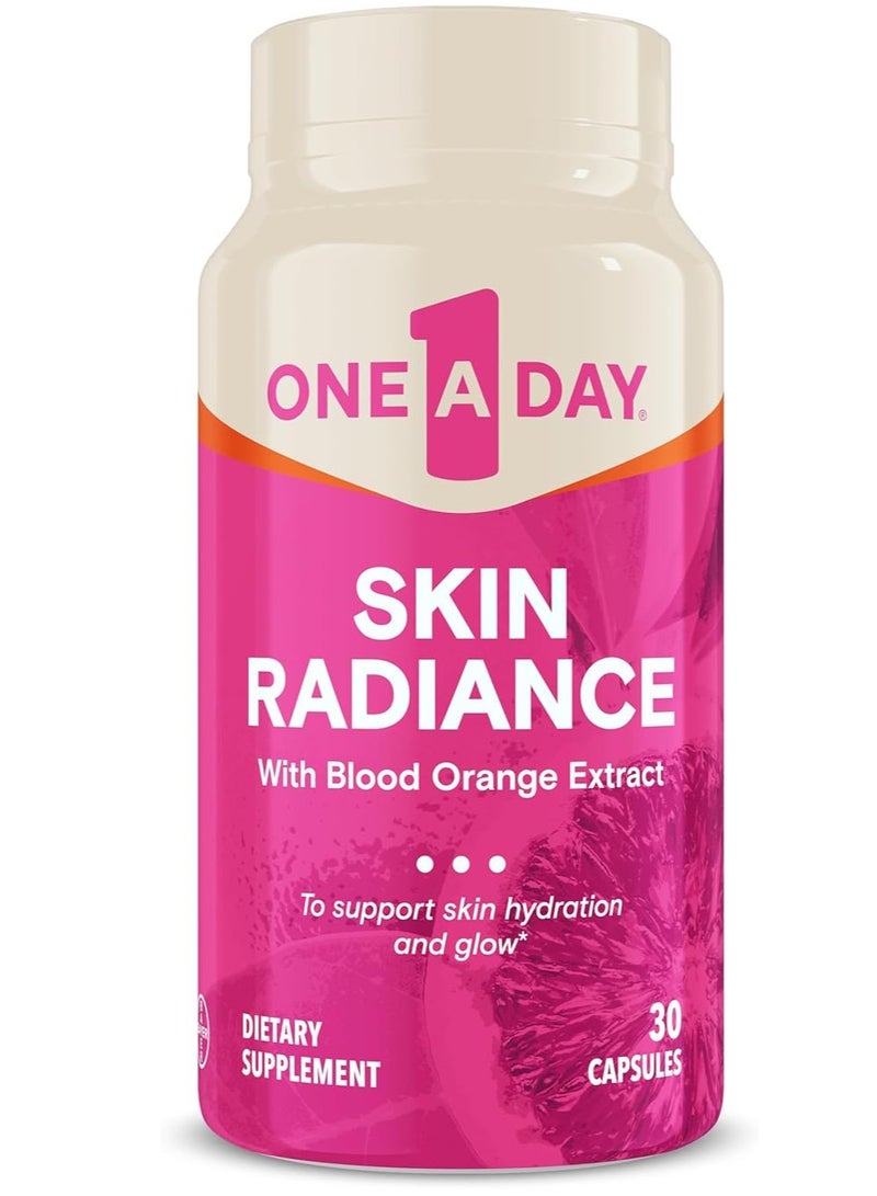 ONE A DAY Skin Radiance Skin Supplement with Blood Orange Extract 30 Capsules