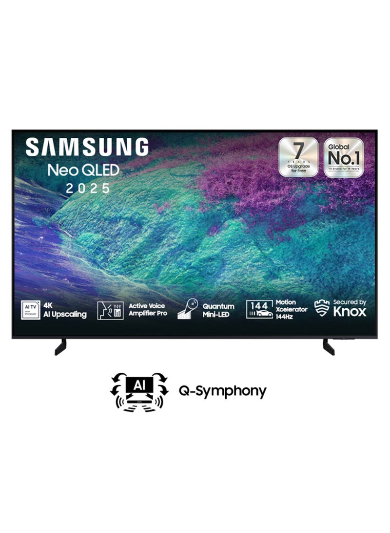 سامسونج تلفاز 65 بوصة NEO QLED 4K، ترقية الذكاء الاصطناعي 4K، نظام التشغيل Tizen، 144 هرتز، Mini-LED، AVA Pro، سنة الطراز 2025، ضمان لمدة 2 سنة - Image 1
