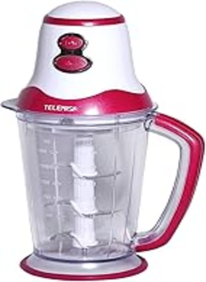 Telemisr Telemisr - Vegetables and Fruits Chopper - Pink Color + Ice Crushers + Drinks Preparation + Triple Stainless Steel Knife - TAJ-10-650 