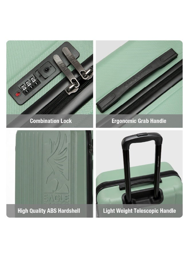 Eagle Express Superior 28 Inch Large Luggage Tea Green, ABS Hard Shell Check-In Trolley Suitcase with Lightweight Travel Design, 360 Spinner Wheels, Secure Lock System and 2 Year Warranty - Image 5