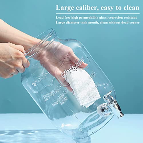Incrizma Glass Beverage Dispenser, 4 Liter Drink Dispenser with Tap, Clear Mason Jar, Beverage Storage for Fridge, for Water, Iced Tea, Sangria, Lemonade (4 LTR, 1) - Image 5