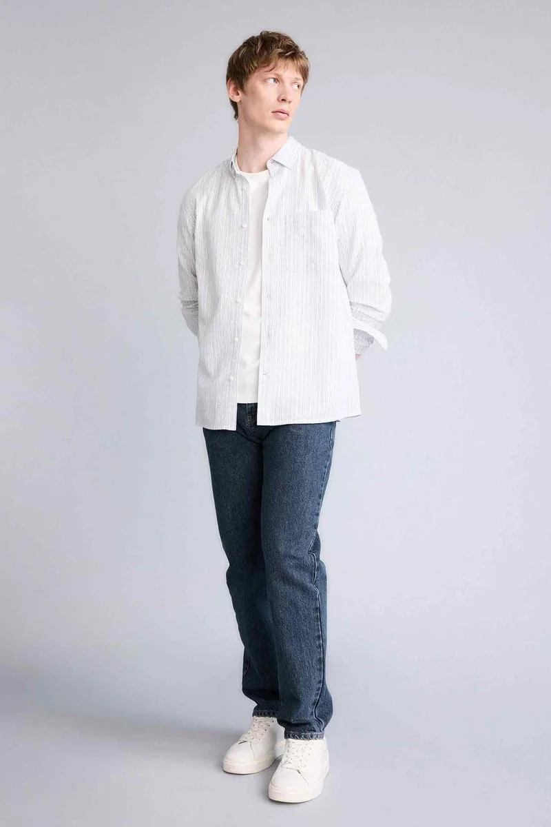 ديفاكتو Mixed Linen Shirt