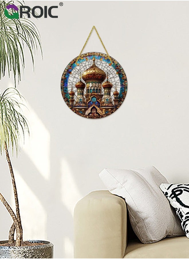 GROIC 20cm Acrylic Ornaments,Bohemian decorative painting,Clear Acrylic Discs with Hole,Wall Art Wall Decor,Home Decor Wall Art  - Image 3