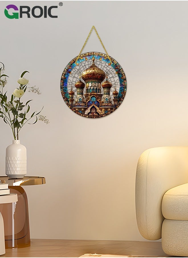 GROIC 20cm Acrylic Ornaments,Bohemian decorative painting,Clear Acrylic Discs with Hole,Wall Art Wall Decor,Home Decor Wall Art  - Image 2