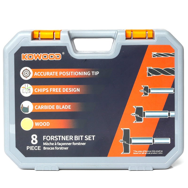 KOWOOD Forstner Bit Set, Wood Drilling, W/Carbide Tipped 8 Piece Set By Kowood - Image 1