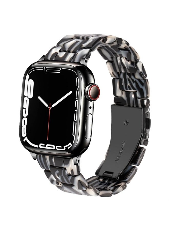 DEALELE - Bands Compatible with iWatch 42mm 44mm 45mm 49mm, Colorful Resin Replacement Strap for Apple Watch Series 8 / 7 / 6 / 5 / 4 / 3 / SE / Ultra Women Men, Zebra - Image 1