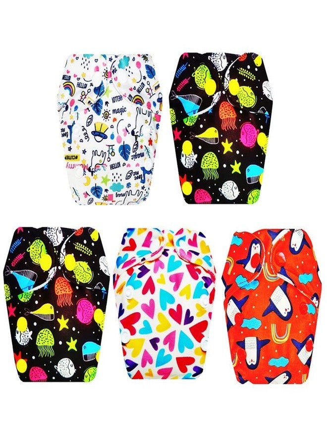Dumbledo Premium Newborn Cloth Diaper with Integrated Soaker (Pack of 5) | Dry Feel and Comfortable | Reusable & Washable | Quick Dry | Ideal for Toddlers | 0 - 4 Months | Unisex Baby - Image 1