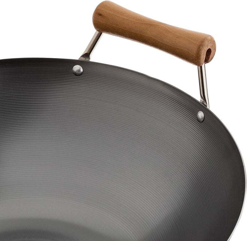 Joyce Chen Classic Series 14-Inch Carbon Steel Wok Set with Lid and Bamboo Spatula - Image 5