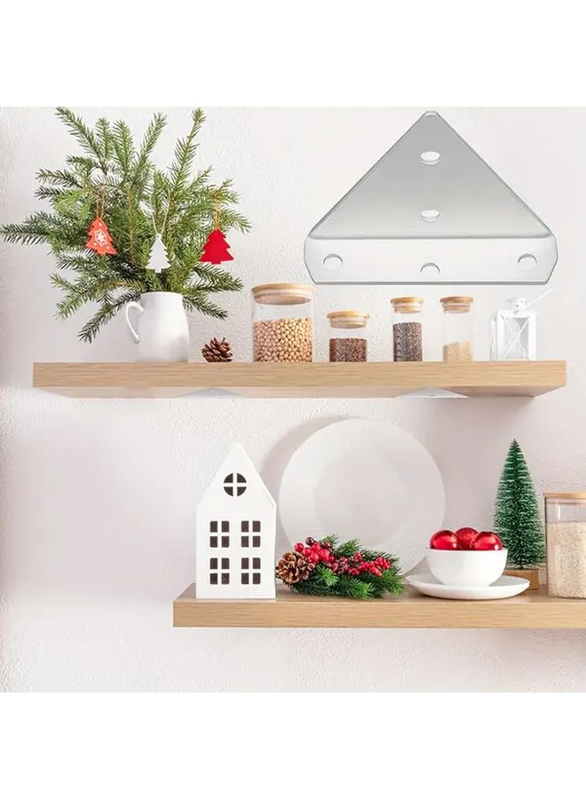 8 Pack 4x3 2 Inch White Heavy Metal Floating Shelf Brackets Invisible Wall Mounted - Image 5