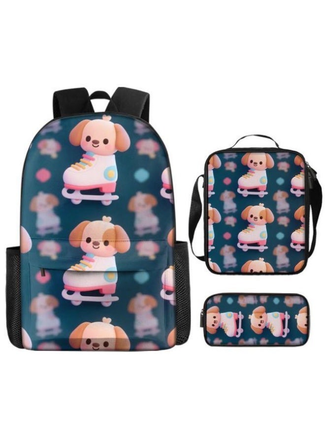 Bright Li Fire Unlock the new fashion of childish fun! Three-piece set of bags, cartoon elements for children and teenagers (students, children, friends' outings, mountain climbing, schooling, etc. can be used) - 32 - Image 2