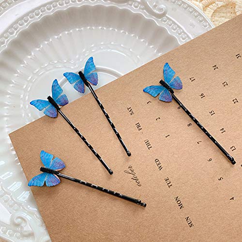 DIYstore 24 Pcs Blue Butterfly Hair Clips Mini Bangs Clips Non-Slip Hair Clips Barrette Clip Hair Accessories for Girls and Women - Image 3