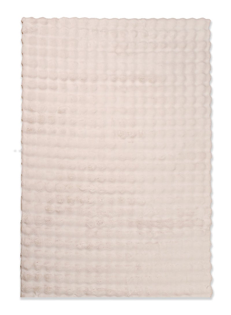 Home auraa Carpet Rug Anti-Slip – Size 200 x 300 cm – 6.56x9.84 ft | Pebble Shaggy Design - White Color | Ideal Carpet for Living Room, Bedroom, Office, Hallway or Balcony - Image 3