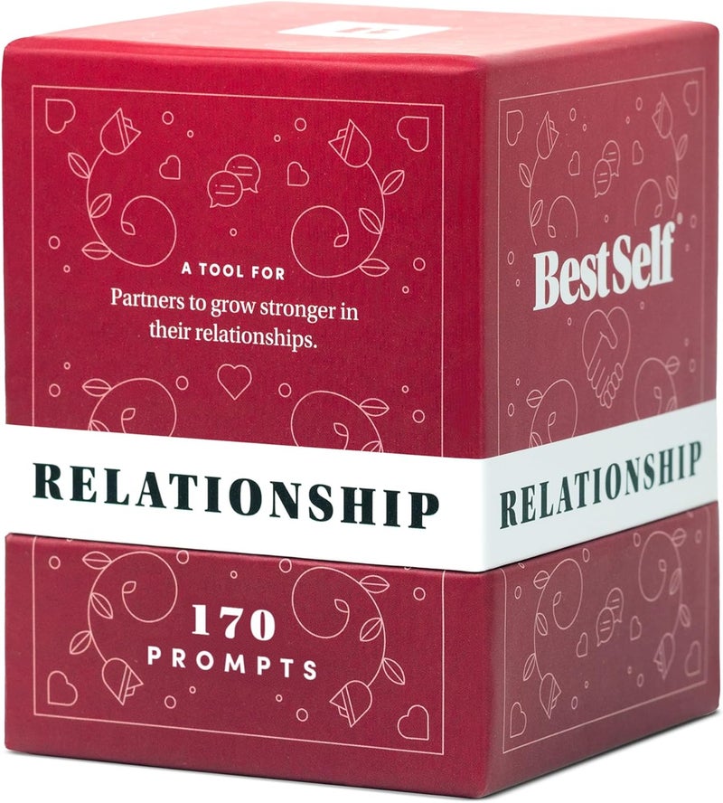 BestSelf Co. أفضل مجموعة بطاقات العلاقات BestSelf 170 محفزات نقاش لبدء المحادثات للأزواج - ألعاب بطاقات مثالية للبالغين، هدايا رومانسية - Image 1