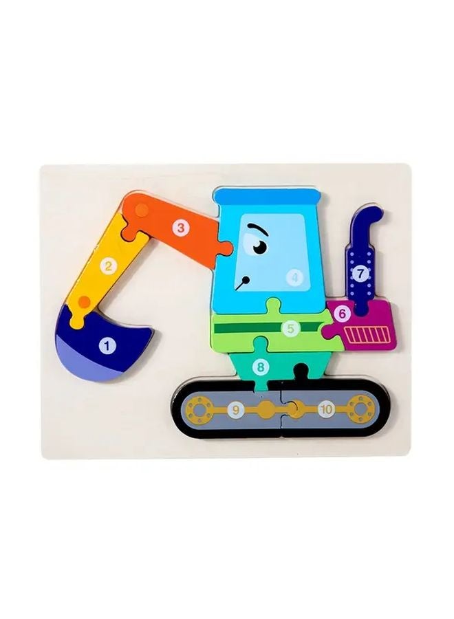 لعبة ألواح الأرقام التعليمية المبكرة للحفارة ثلاثية الأبعاد من الخشب للأطفال - Image 1