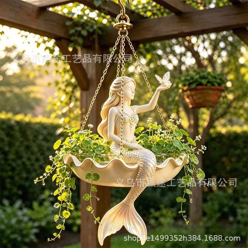 Ballerina Hanging Planter - Premium Resin Decorative Sculpture for Garden & Home