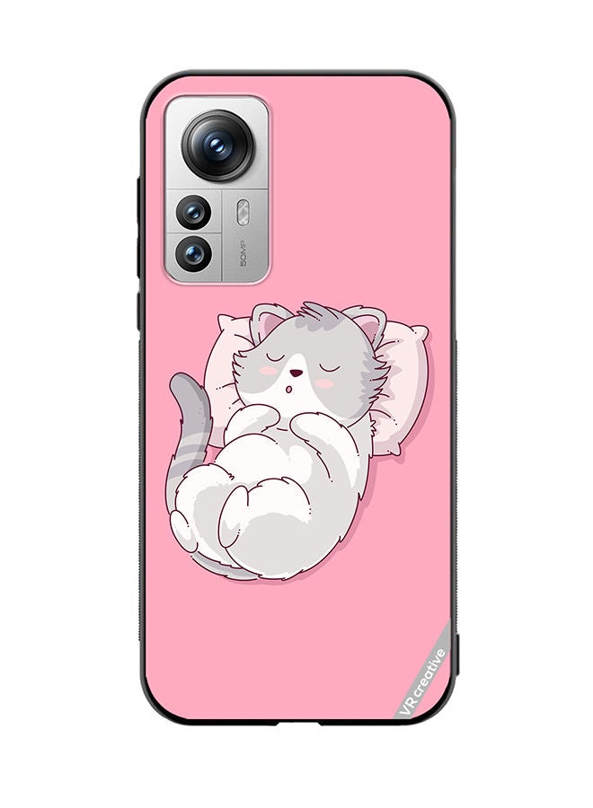 VR CREATIVE Protective Case Cover For Xiaomi 12X Cozy Cat Design Multicolour - Image 1