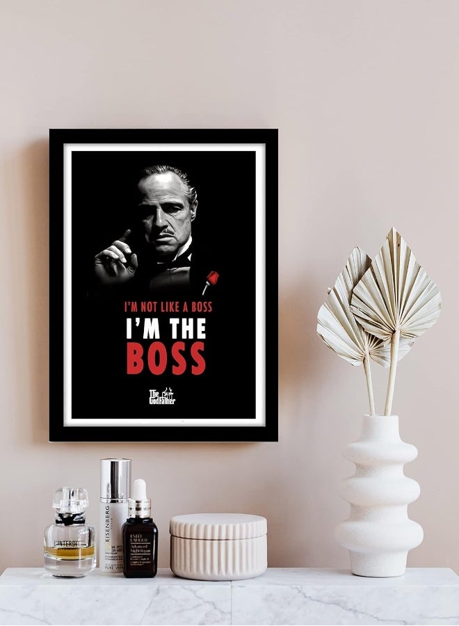 Emoda Home Trove زجاج أكريليك ملصقات هوليوود 300 GSM ورق ، عرض ملصق مؤطر لفيلم الأب الروحي للغرفة والمكتب (10 بوصة × 13 بوصة ، ملفوف) متعدد الألوان - Image 2