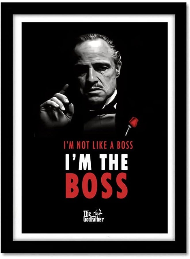 Emoda Home Trove زجاج أكريليك ملصقات هوليوود 300 GSM ورق ، عرض ملصق مؤطر لفيلم الأب الروحي للغرفة والمكتب (10 بوصة × 13 بوصة ، ملفوف) متعدد الألوان - Image 1