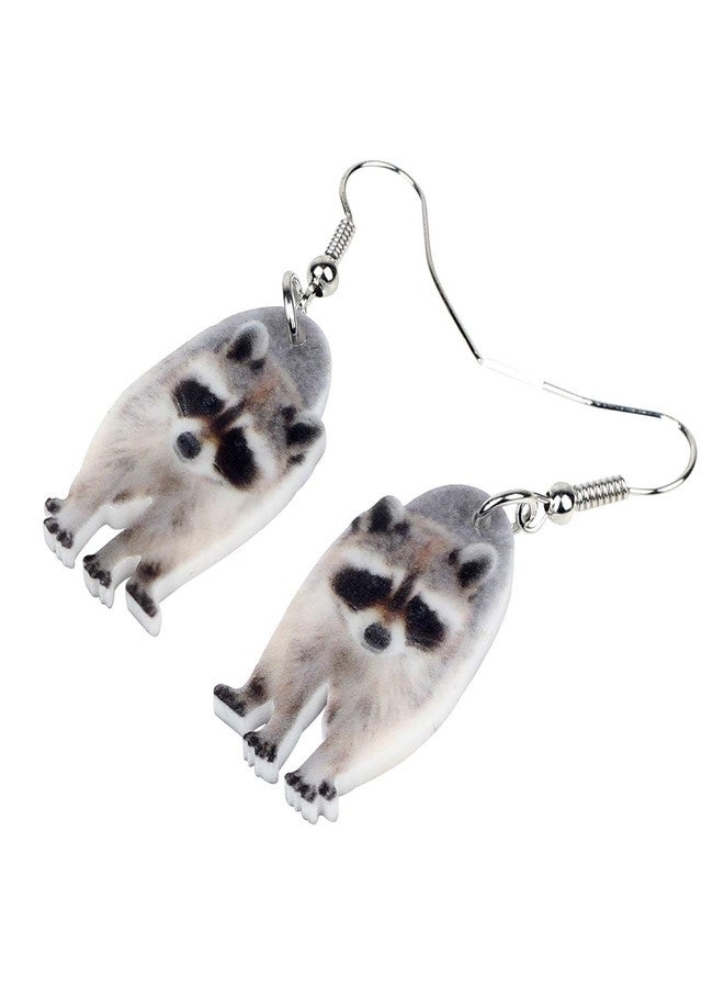 NEWEI Acrylic Raccoon Ringtail Earrings Drop Dangle Sweet Wild Animal Jewelry For Women Girl Charms - Image 3