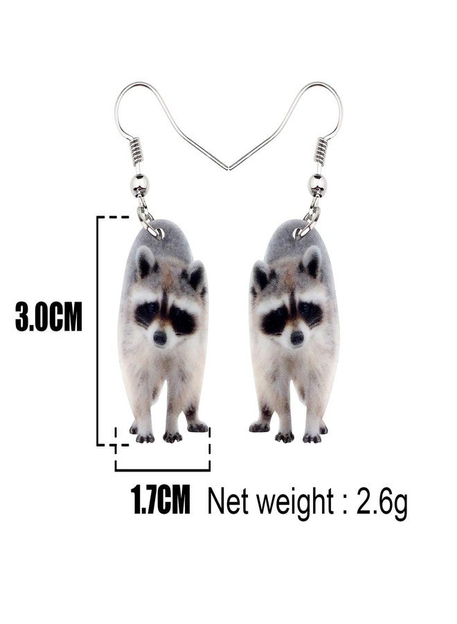 NEWEI Acrylic Raccoon Ringtail Earrings Drop Dangle Sweet Wild Animal Jewelry For Women Girl Charms - Image 5