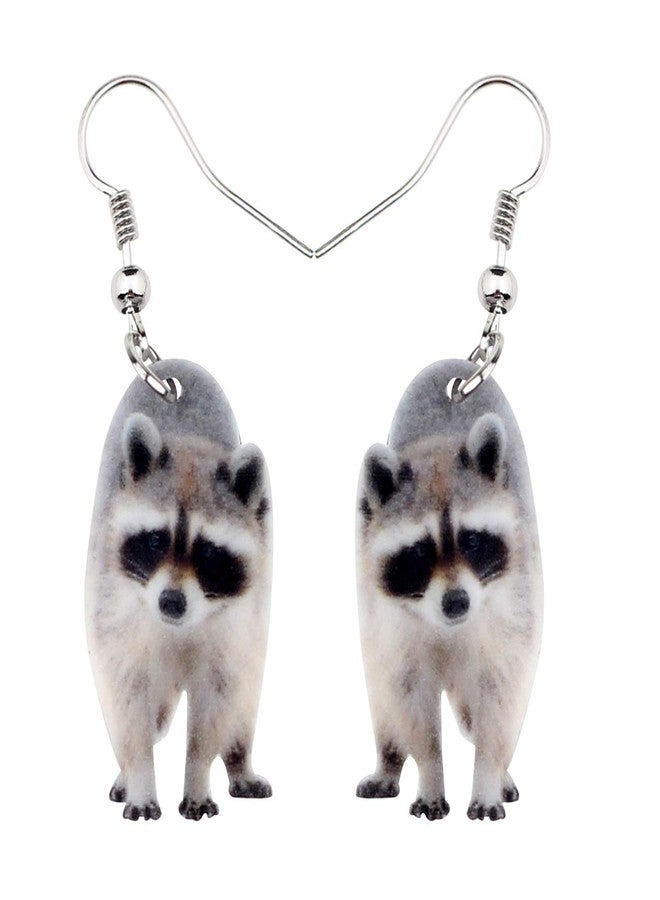 NEWEI Acrylic Raccoon Ringtail Earrings Drop Dangle Sweet Wild Animal Jewelry For Women Girl Charms - Image 1
