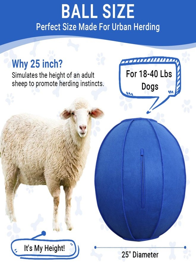 VOXGET Herding Ball Toy for Dogs and Horses, 25" Thickened Durable Herding Ball Set for Australian Shepherd, Interactive Dog Training Toys for Large Breeds Outdoor Play and Exercise Agility (Blue,L) - Image 5
