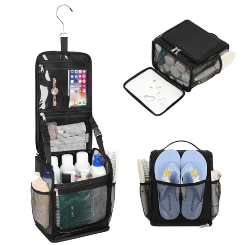 Bagmoly Mesh Shower Caddy Portable, Toiletry Bags for Travel, Hanging Shower Organizer Tote Bag for College Dorm Students Girls Boys, Dry and Wet Separation with Metal Hook - Image 1