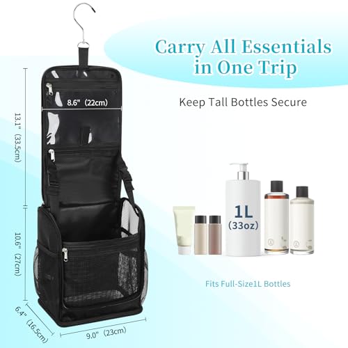 Bagmoly Mesh Shower Caddy Portable, Toiletry Bags for Travel, Hanging Shower Organizer Tote Bag for College Dorm Students Girls Boys, Dry and Wet Separation with Metal Hook - Image 3