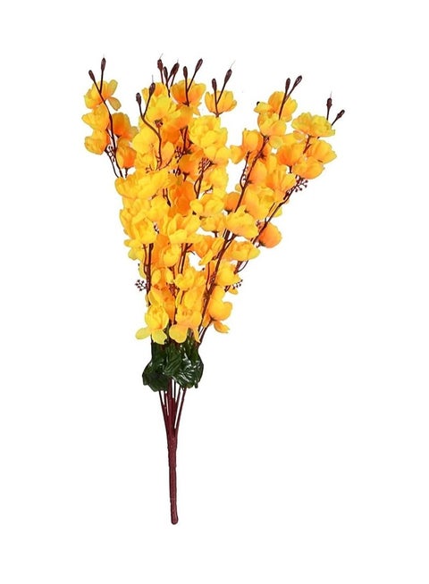 Beautiful Orchid Flower Cherry Peach Blossom Flower Bunch For Vase For Home Decor Office Decor Hotel Decor - 20Inch/50Cm - (Yellow)