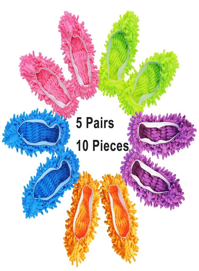 BAIDOON 10 Pcs Shoes Cover Dust Duster, Washable Mop Slippers Shoes for Floor Cleaning, Reusable Microfiber Duster Mops for House, Office, Bathroom, Kitchen Cleaning (5Pairs) - Image 5