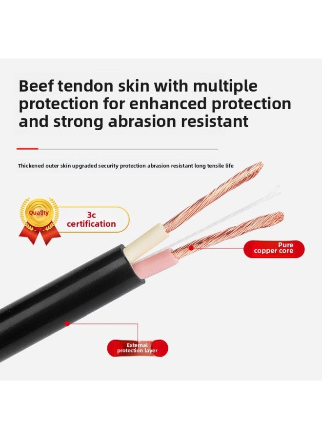 National Standard Pure Copper Core Flexible Cable Wire Wire. .square Household Outdoor Antifreeze Sheathed Wire Power Cord-Color:National Standard Black 100m (for Use Within (2000W)  - Image 1