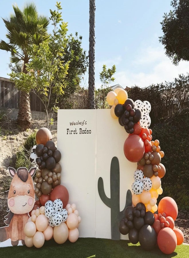 Vibzox Western Cowboy Birthday Decorations,Brown Nude Gold Cow Print Balloons Banner Star Heart Foil Balloon for Farmhouse Baby Shower Birthday Party - Image 4