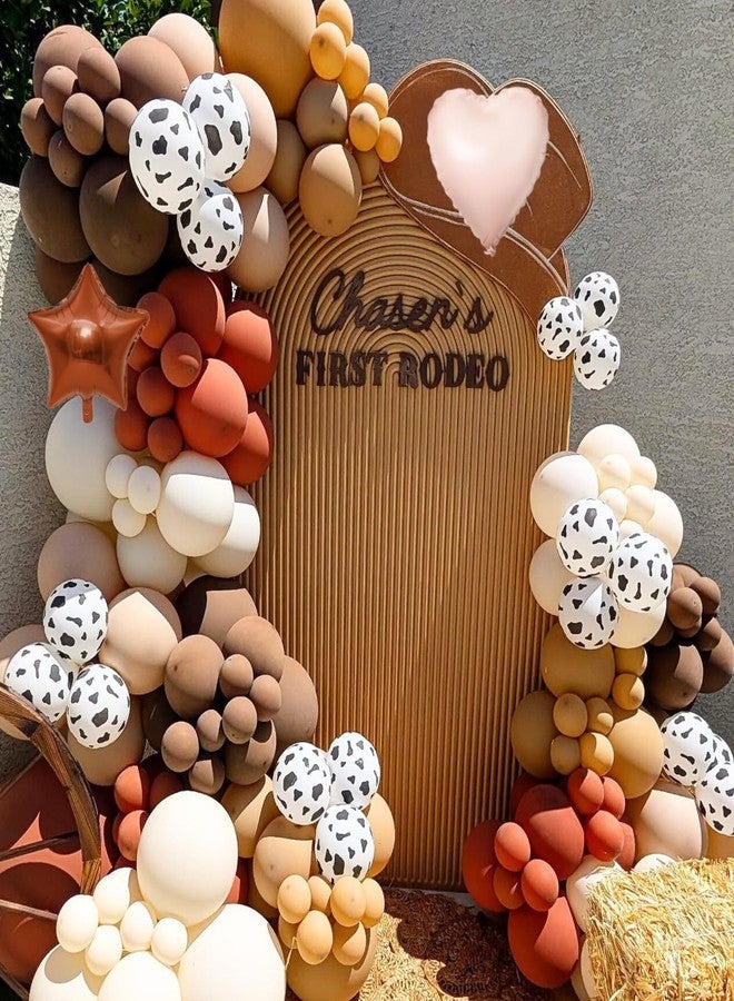 Vibzox Western Cowboy Birthday Decorations,Brown Nude Gold Cow Print Balloons Banner Star Heart Foil Balloon for Farmhouse Baby Shower Birthday Party - Image 3