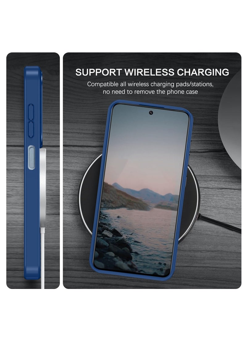 Wtech Samsung Galaxy A26 5G 2025 Premium PU Leather Hard Shockproof with MagSafe Magnet Case Cover - Navy Blue - Image 5