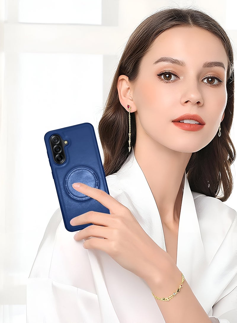 Wtech Samsung Galaxy A26 5G 2025 Premium PU Leather Hard Shockproof with MagSafe Magnet Case Cover - Navy Blue - Image 4