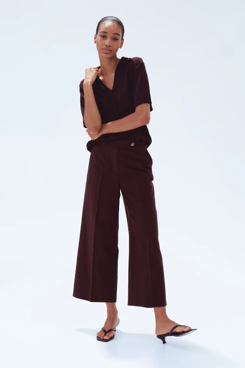 H&M Tailored linen-blend trousers