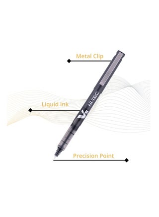 Hi-tecpoint V5 Fine Rollerball Pen Black Ink - view 3