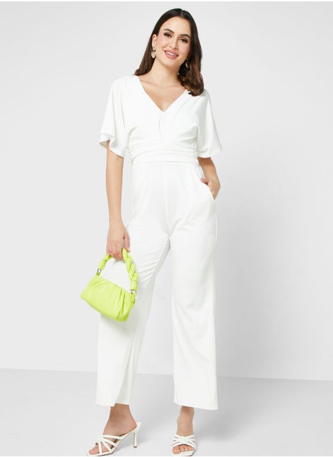 Dolman Sleeve Jumpsuit With Wideleg