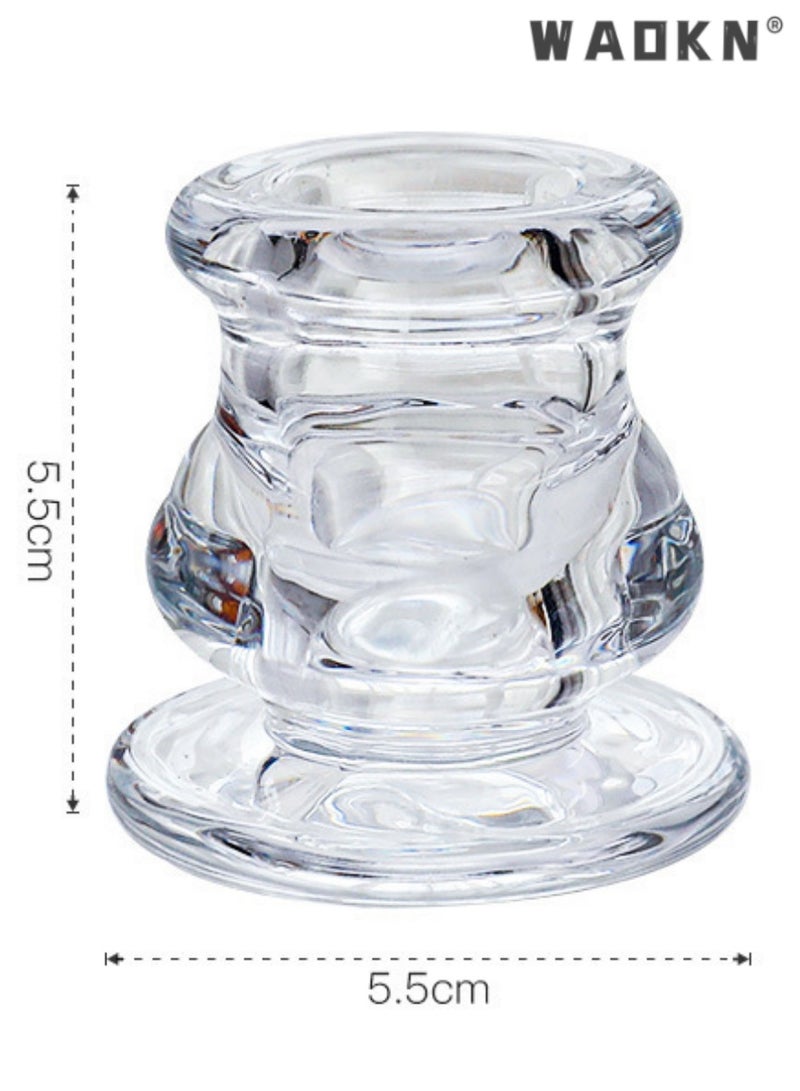 WAOKN Elegant Glass Candlestick Holders Set of 6 - Tapered Design for Wedding Celebration Tables, Anniversary Dinner Gatherings, Sophisticated Dining Room Displays, Romantic Valentine's Day Settings, and Any Special Occasion Decor - Image 2