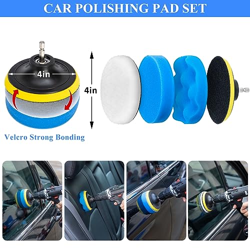 AUTODECO 31Pcs Car Detailing Brush Set, Car Detailing Kit, Auto Detailing Drill Brush Set, Car Detailing Brushes, Car Wash Cleaning Tools Kit for Interior, Exterior, Wheels, Blue - Image 3