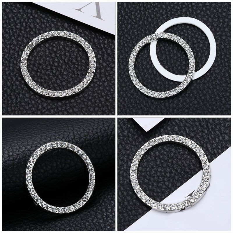 4pcs محرك السيارة ، قم بتشغيل دوائر زر مع زخرفة حجر الراين للضغط الجمالي الداخلي لبدء إكسسوارات السيارة ، وأدوات بلينغ للسيارة - Image 3