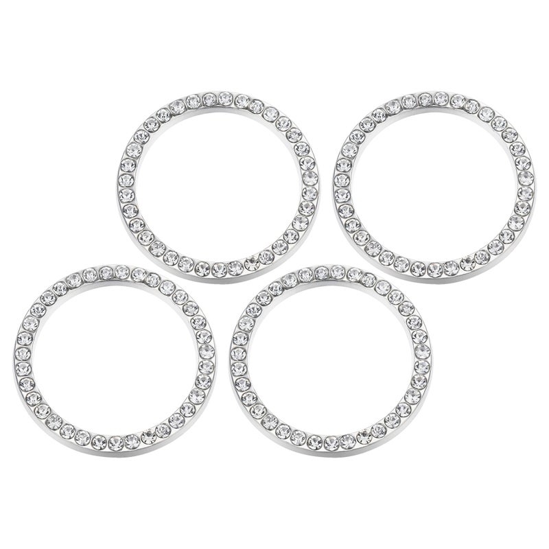 4pcs محرك السيارة ، قم بتشغيل دوائر زر مع زخرفة حجر الراين للضغط الجمالي الداخلي لبدء إكسسوارات السيارة ، وأدوات بلينغ للسيارة - Image 5