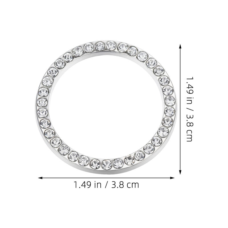 4pcs محرك السيارة ، قم بتشغيل دوائر زر مع زخرفة حجر الراين للضغط الجمالي الداخلي لبدء إكسسوارات السيارة ، وأدوات بلينغ للسيارة - Image 4