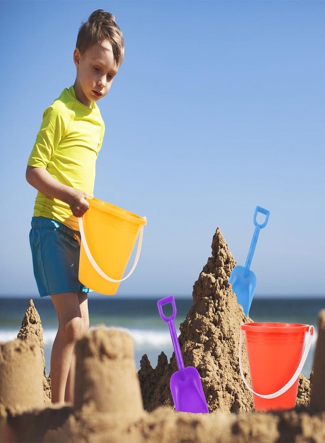 Holady 12 Pack 5'' Inch Sand Beach Buckets Pail with Beach Shovels,Sand Bucket Water Bucket for Beach Fun Great Summer Party Accessory - Image 4