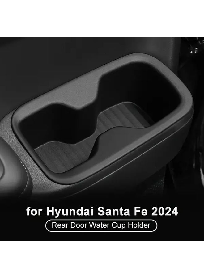 Black Silicone Rear Door Cup Holders Set Of 2 With Storage Slots And Cup Cushion - Image 4