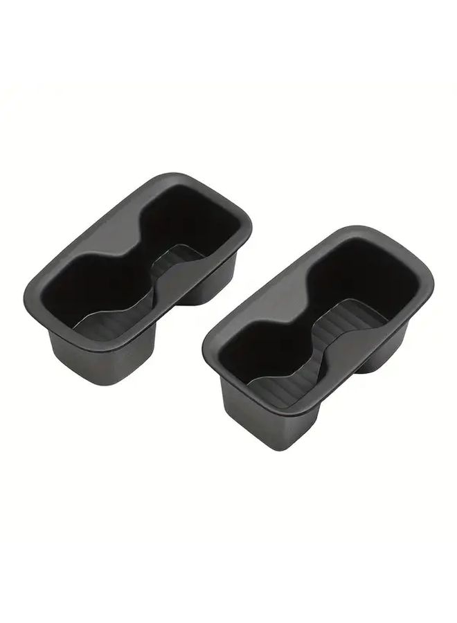 Black Silicone Rear Door Cup Holders Set Of 2 With Storage Slots And Cup Cushion - Image 5