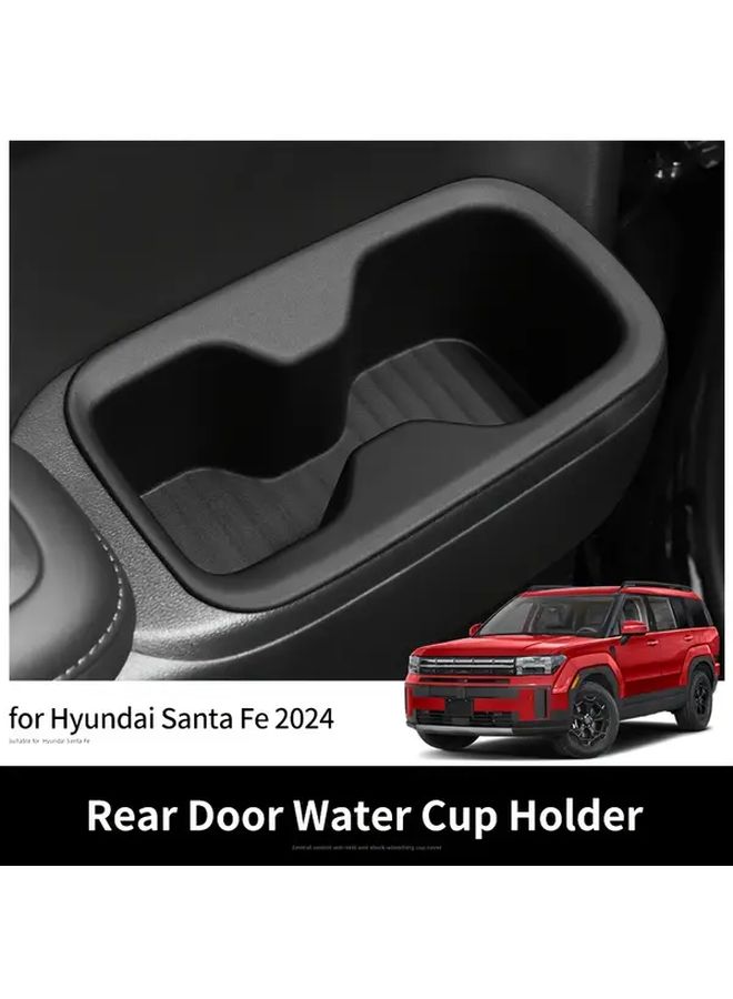 Black Silicone Rear Door Cup Holders Set Of 2 With Storage Slots And Cup Cushion - Image 3