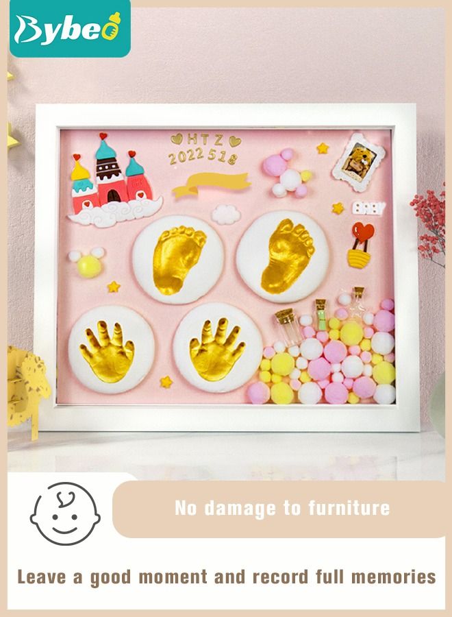 Bybeo Baby Handprint and Footprint Maker Kit for Newborn Boys & Girls, Infant Milestone Picture Frames for Toddlers, Best New Mom Gift - Foot Impression Photo Keepsake for Girl & Boy  - Image 2