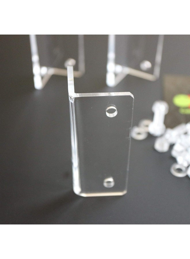 Caterpillar Red 4 X Angled L Brackets Polished Clear Transparent Acrylic With 20X M5 Bolts Clear Right Angle Bracket Corner - Image 5